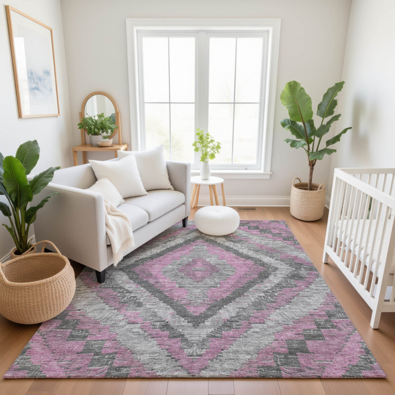 Premium Machine Washable Jakiyra AMF1890 Aztec Rug, Rectangle 10' x 14'