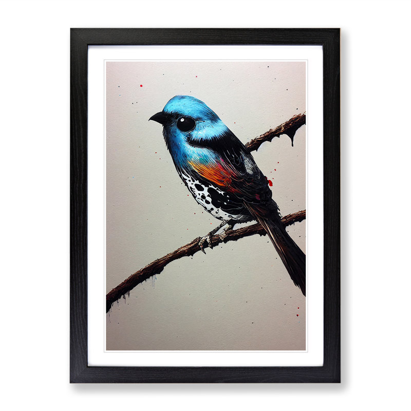 Solo Bird - Single Picture Frame Print, Black, 64cm H x 46cm W x 2cm D