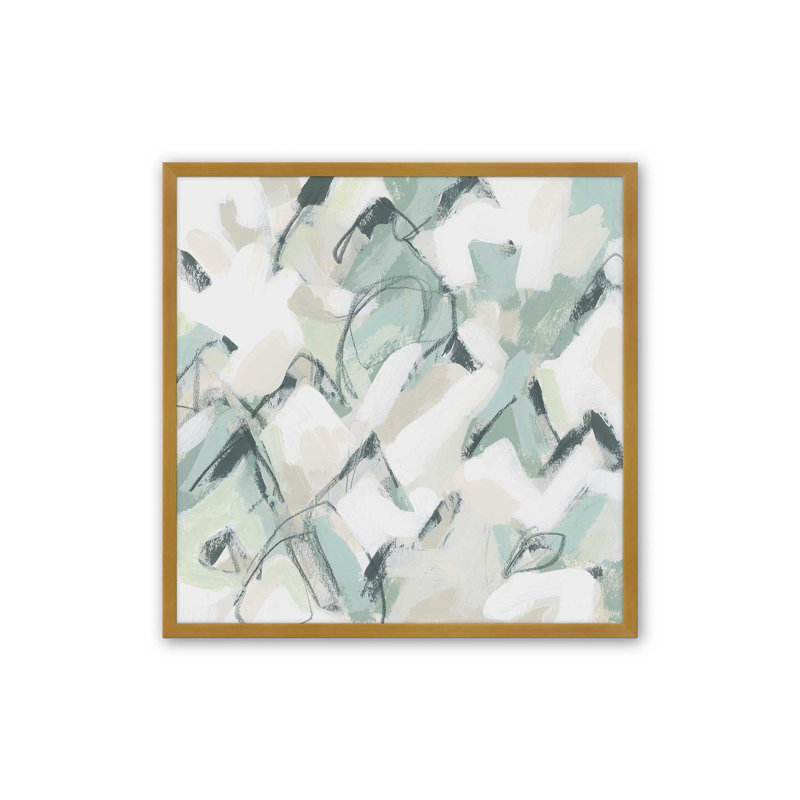 «Sage Fragments III», reproduction, H 17,75 po x l 17,75 po, Cadre ouvert en angle, or poli