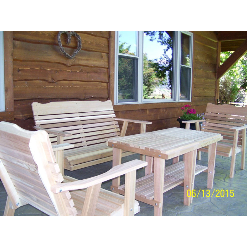 Banc de jardin en bois fabriqué Amish, Naturel