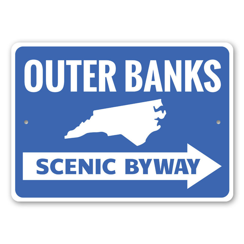 Enseigne en aluminium Outer Banks, H 10 po x l 14 po x P 0,04 po
