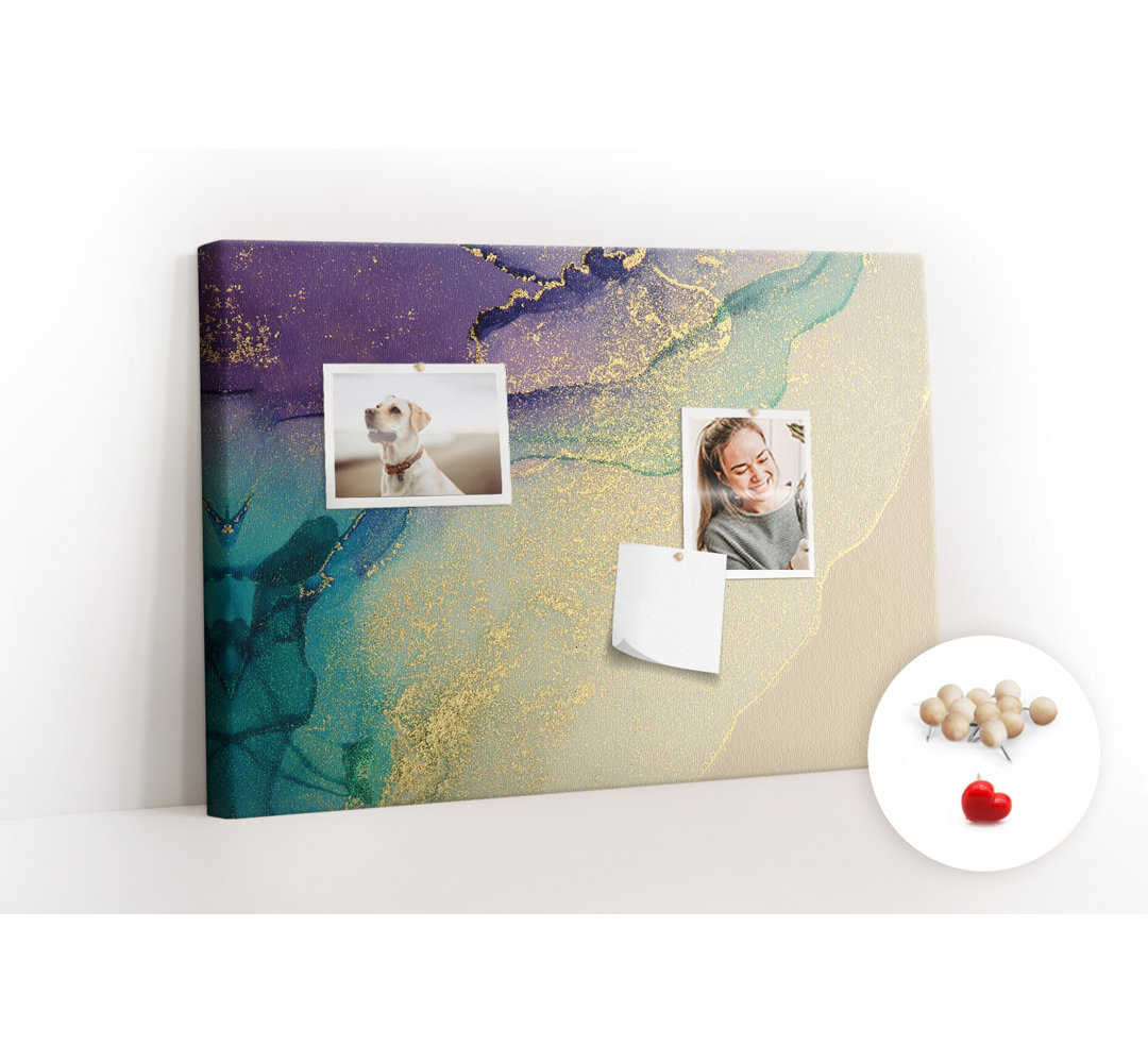 Wall Mounted bulletin board print wall art notice boards for office corkboard Marble abstraction
