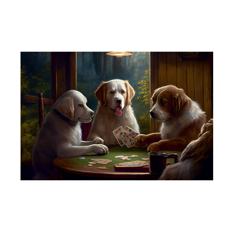 Art sur toile Sasha Dogs III, H 30 po x l 47 po x P 2 po