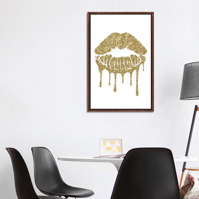 Gold Kiss Mark Drips by Amanda Greenwood - Print on Canvas