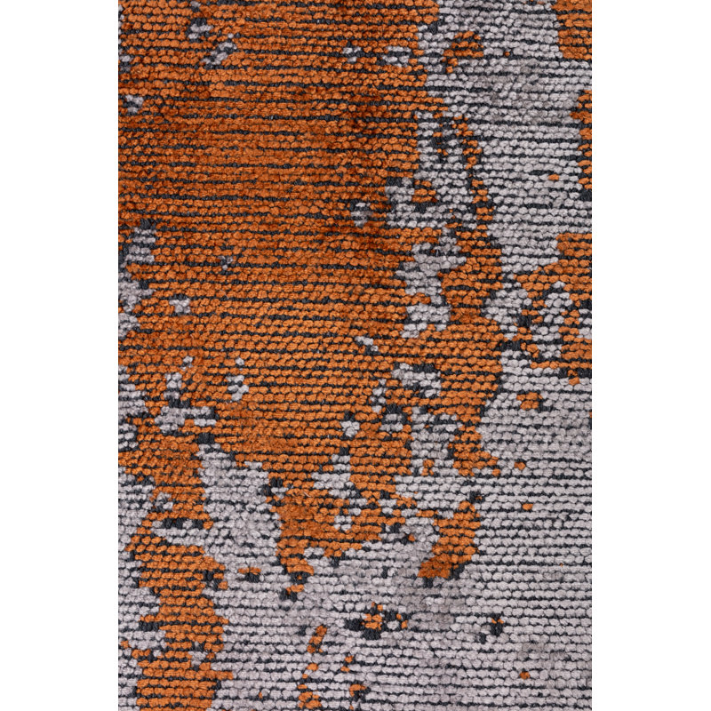 Rapture Orange/Gray Abstract Luxury Area Rug, Rectangle 7'10" x 11'2"