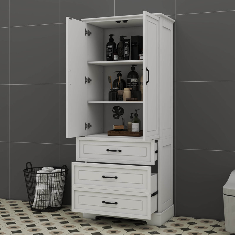 Grande armoire de rangement avec deux portes et tiroirs