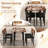 5-Piece Dining Set for 4 47'' Round Kitchen Table 4 Stools w/ Wooden Tabletop