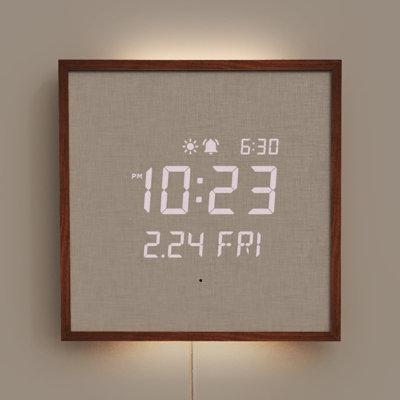 Horloge murale silencieuse à DEL en bois avec télécommande, veilleuse rétroéclairée, horloge murale numérique moderne