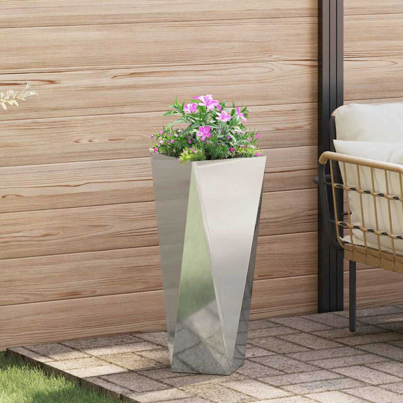 Planter Box, 75cm H x 30cm W x 30cm D, Galvanised Silver