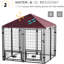 Clôture d'extérieur pour animaux 5 'X - Acier robuste et auvent d'eau, porte-bols rotatifs, cage en acier noir / rouge pour chenil, couvercle, enclos