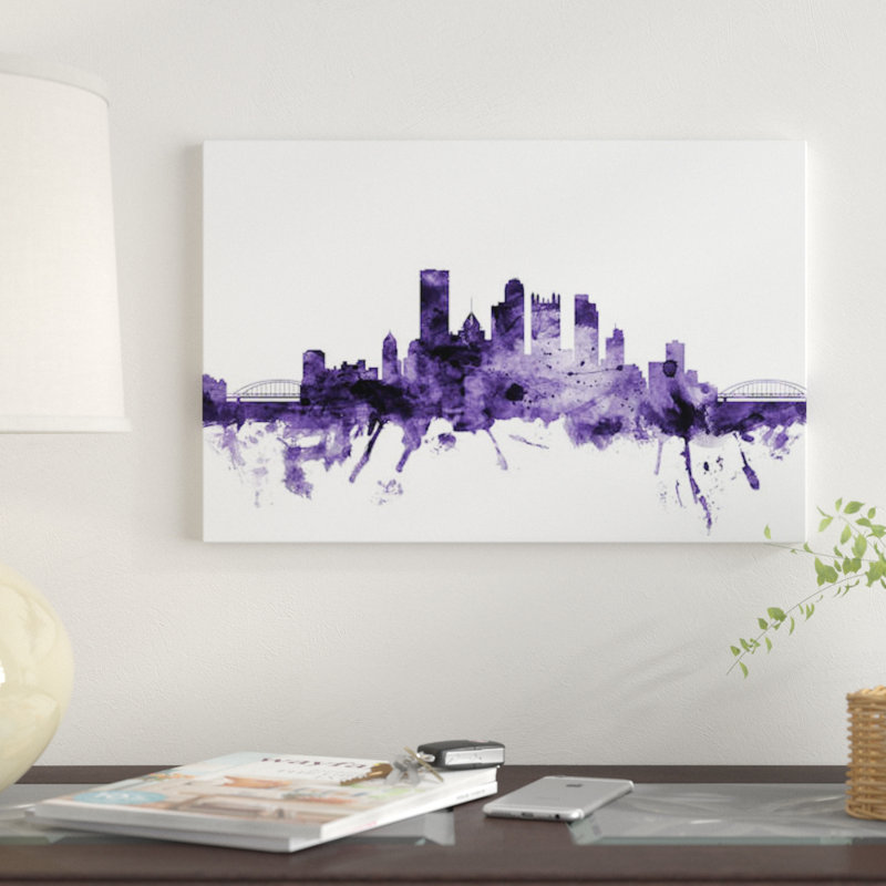 « pittsburgh, pennsylvanie horizon » par michael tompsett, impression sur toile tendue, H 8 po x l 12 po x P 0,75 po