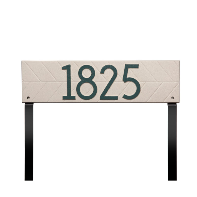 Herringbone Horizontal Plaque, Standard Lawn 1-line, Vert côtier, Oui