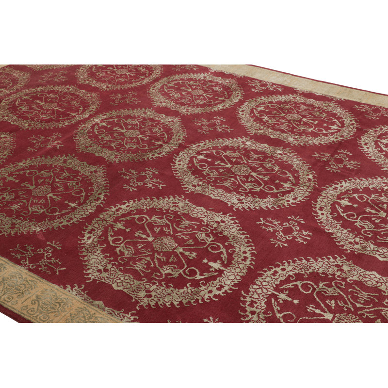 Rug & Kilim’S European Style Rug In Red With Floral Medallions “Catana”