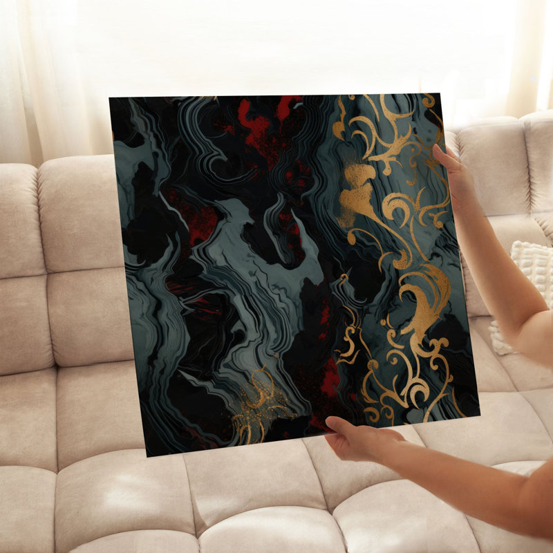 «Abstract Luxe Symphony I», reproduction d'art moderne sans cadre, H 10 po x l 10 po