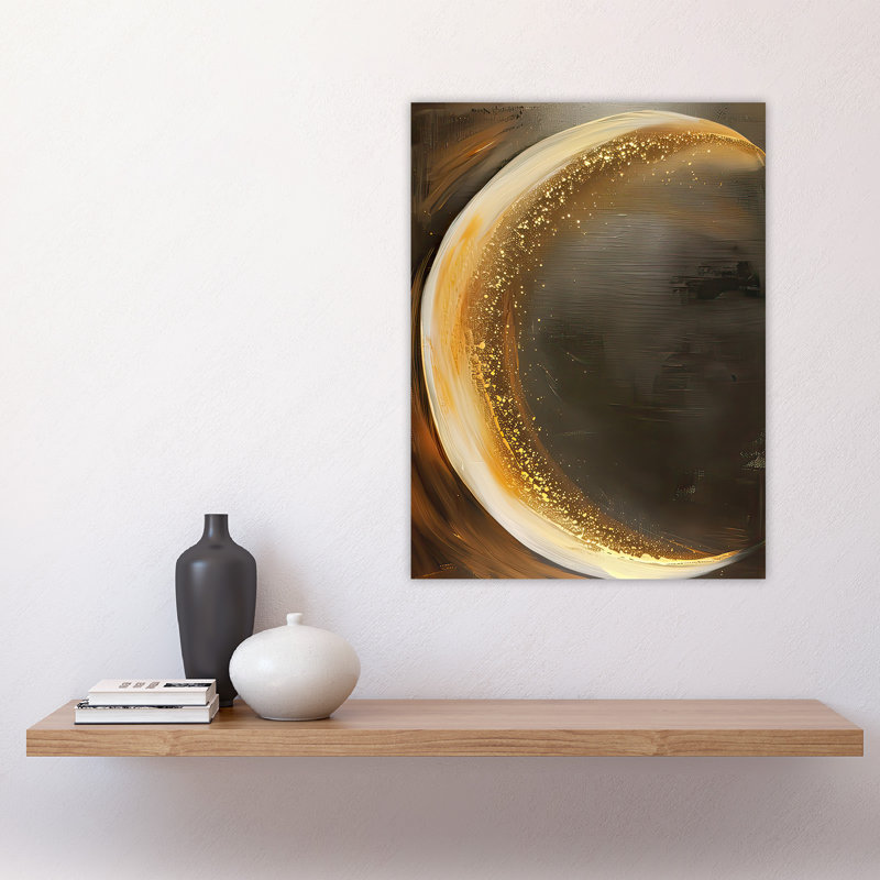 Crescent Moon Oil Painting Sparkle Wall Art Print