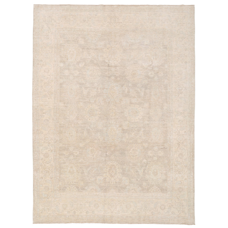 Tapis à main beige/ivoire 7 pi 8 x 10 pi 1 laine noué la à la main one-of-kind Vegetable Dye