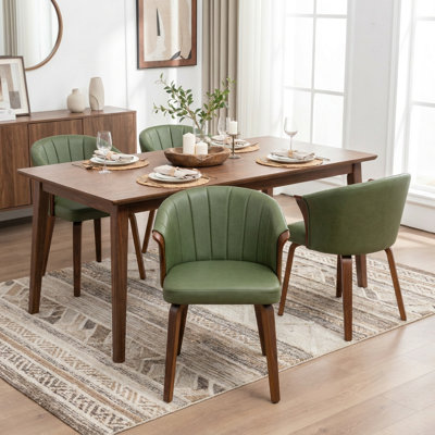 Chaise de salle à manger rembourrée en similicuir Devault