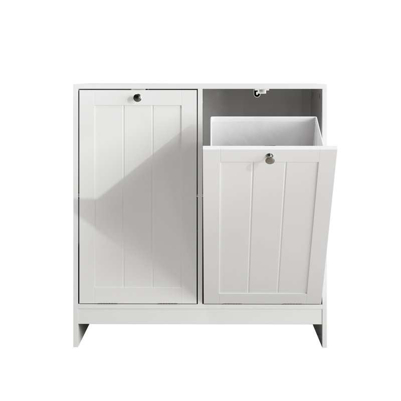 Panier à linge blanc inclinable avec rangement amovible et portable pour le tri dans la pièce, la fabrication et les étapes d'assemblage sans effort