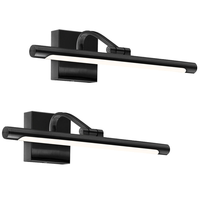 Ensemble de 2 lumières à DEL 1 lumière à intensité variable 3000K / 4000K / 5000K, H 4,33 po x l 16 po x P 7,09 po, Noir mat