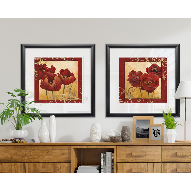 " Tulips I " 2 - Pieces, Black Framed