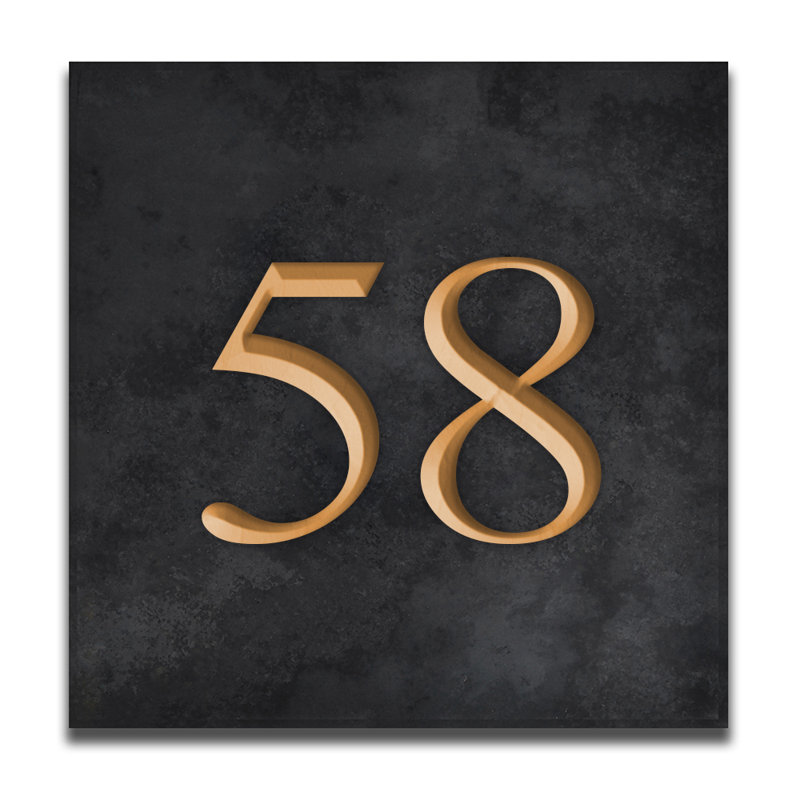 Velia 17.78cm H Stone House Number, 58, Gold