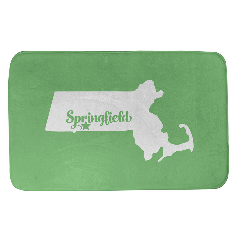 Tapis de salle de bain springfield massachusetts, l 17 po x L 21 po, Vert