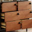 Buffet Mid-Century en bois avec 6 tiroirs