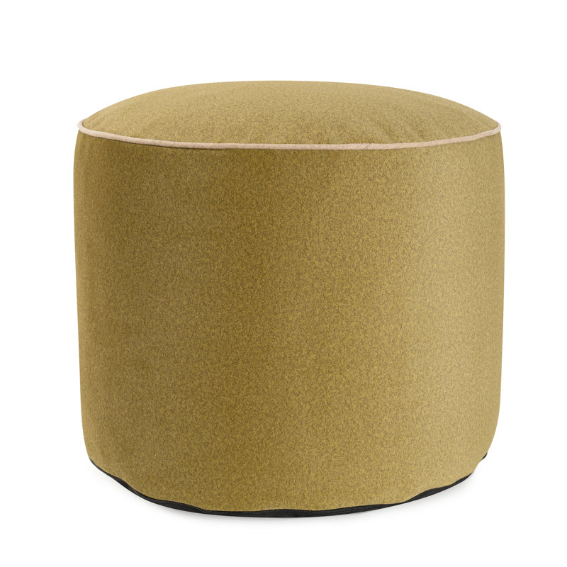 Qiviut Green Tall Pouf, Green 