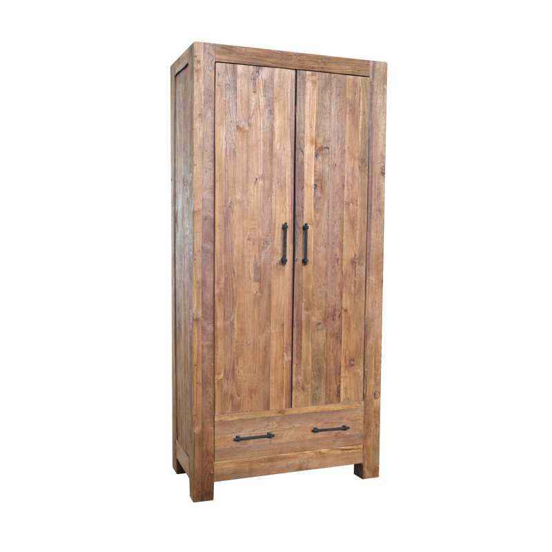 Amanpreet 2 Door Solid Wood Wardrobe