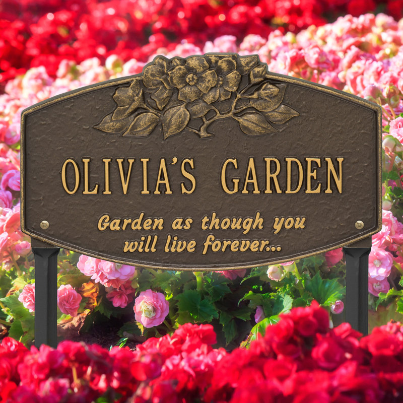 Plaque de jardin en aluminium, Cuivre antique, Oui