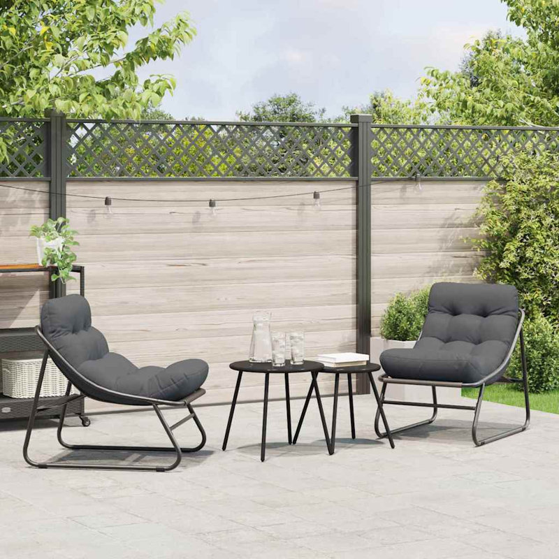  Mobilier de jardin 2 pièces noir 23,82 po x 31,89 po x 27,95 po, 2x chair