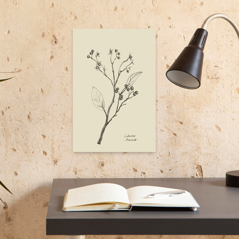 Floral 2 Contemporary Flower Plant Wall Art Print, 45.72cm H x 30.48cm W