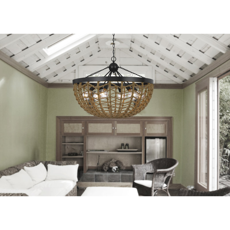 Luminaire suspendu unique 6 lumières Bahiya