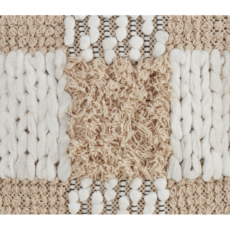 18" Natural Cotton Moroccan Throw Pillow with Cross Design