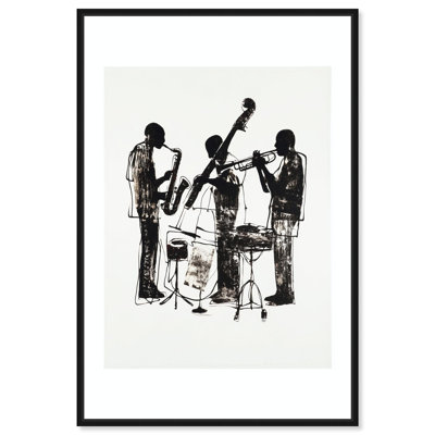 "Bebop II", reproduction d'art sur toile par Art Remedy, cadre noir, 24 x 36