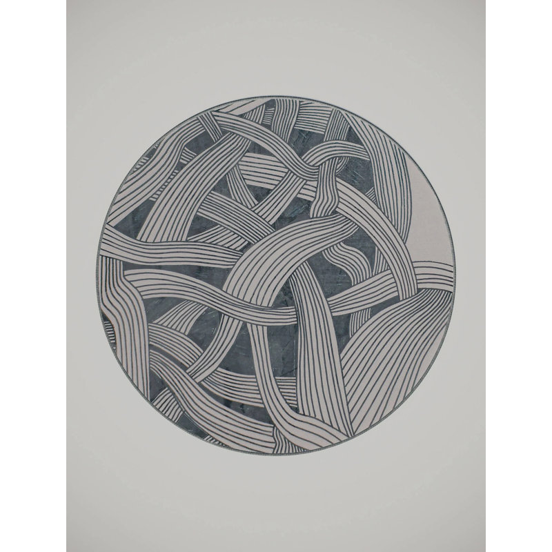Ericdaniel Washable Abstract Indoor Rug, Round 3'