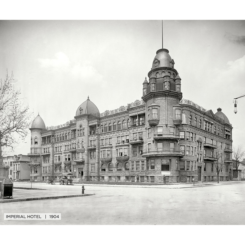 Imperial Hotel, Historic Indianapolis - reproduction de photo sur toile tendue, H 20 po x l 24 po x P 1,5 po