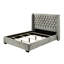 Cadre de lit très grand contemporain revêtu de gris avec tête de lit à oreilles et saveur moderne, mobilier de chambre à coucher, structure en bois de caractère, lit, configuration-819243140