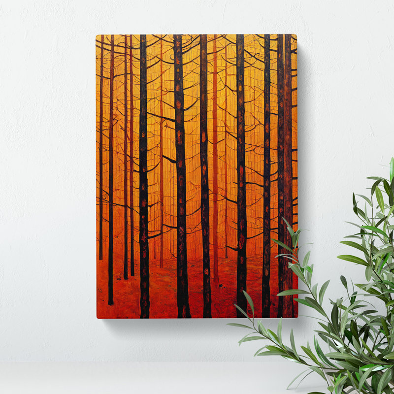 Sunset Forest - Wrapped Canvas Print, 50cm H x 35cm W x 3cm D