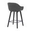 Tabouret de bar 30 po en similicuir gris avec structure en bois