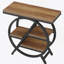 Ensemble de 2 tables de bout, table d'appoint industrielle étroite avec 3 tablettes de rangement, table de chevet en bois pour le salon et la chambre à coucher