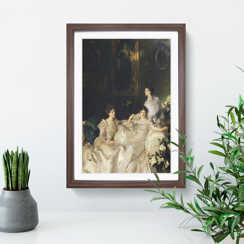 The Wyndham Sisters by John Singer Sargent - Picture Frame Painting, Walnut, 36cm H x 27cm W x 2cm D