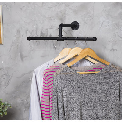 T-Bar Pipe Hanging Wall Mounted Clothing Rack