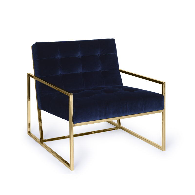 Velvet Armchair, Navy Blue