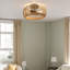 Plafonnier cylindrique semi-encastré 2 lumières en rotin à intensité variable Bohemian