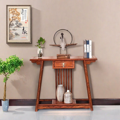 Solid Pterocarpus Esculentus Console Table
