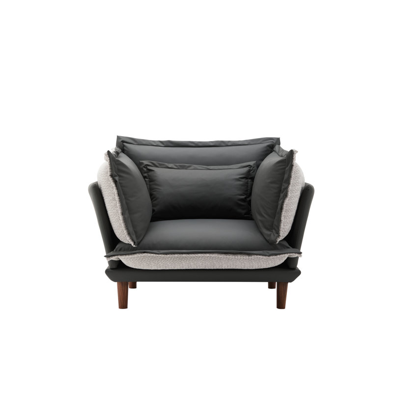 Fauteuil d'appoint Chenille, Bleu/Gris
