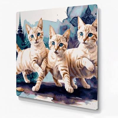 Cats Mekong Bobtail Beige Metal Wall Art