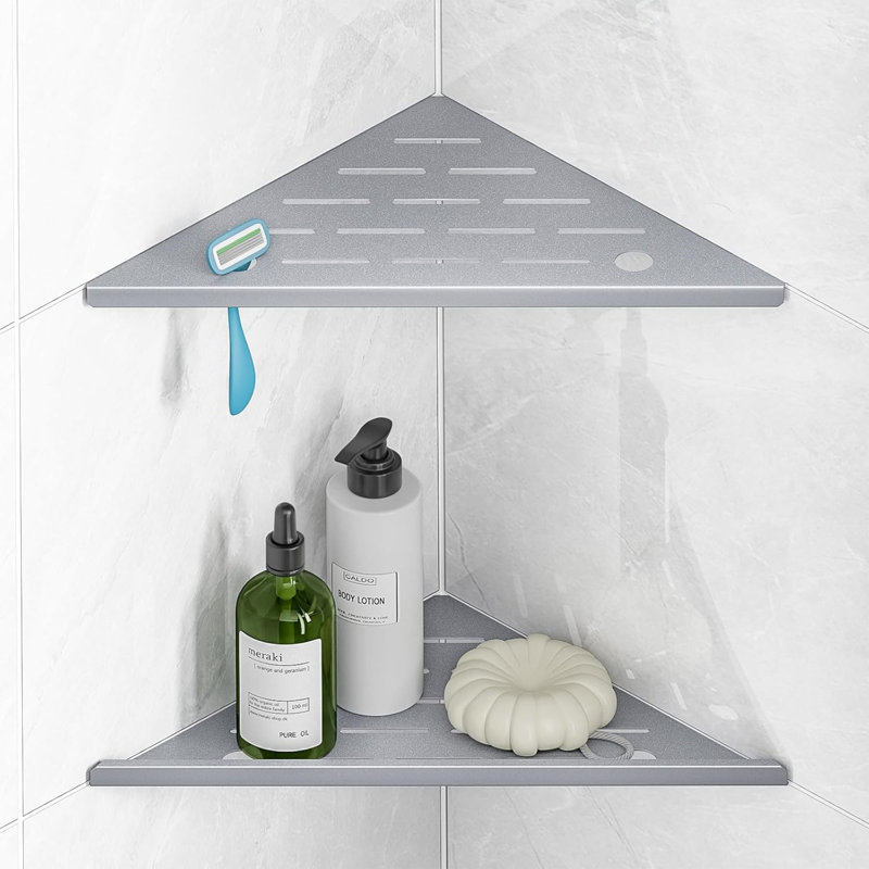 10 In. W X 10 In. H X 0.5 In. D Decorative Wall Shelf Corner Shelf Stainless Steel Triangle Shelf In Brushed Nickel(2 Pack)
