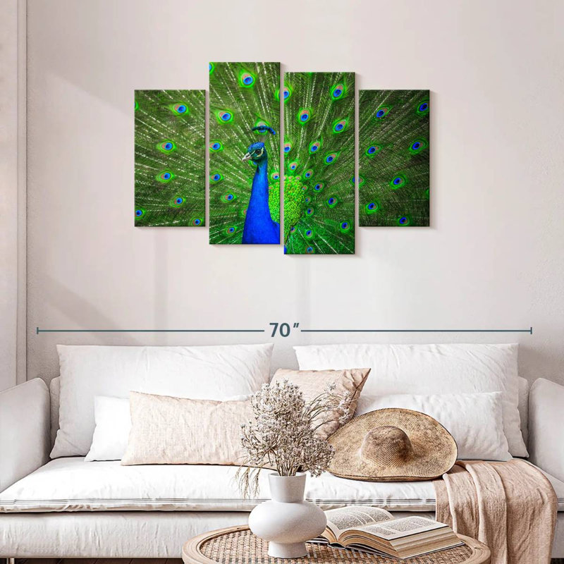 Dazzling Blue Peacock, 27" H x 43" W